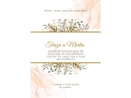 White Green Modern Wedding Invitation