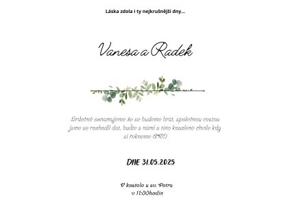 White Rustic Wedding Order Of The Day Poster (Pozvánka (A6))