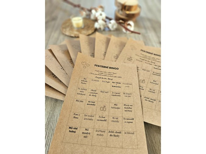 Svatební hra Bingo - přírodní design