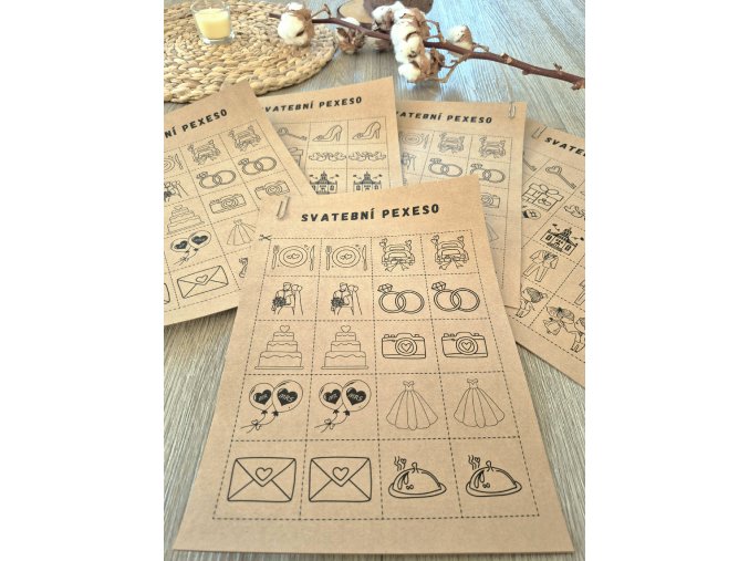Svatební pexeso - přírodní design