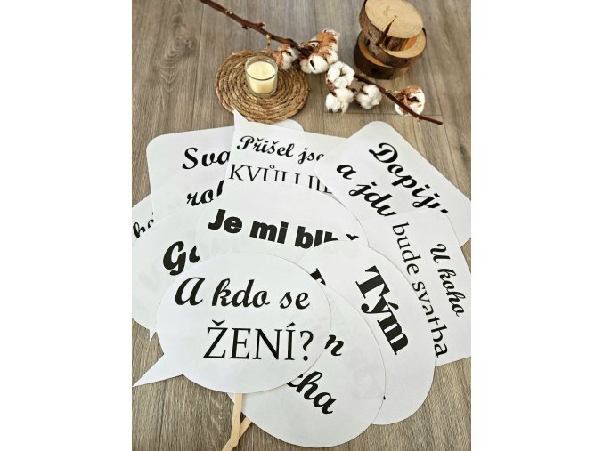 Rekvizity do fotokoutku - bílý design (menší sada)