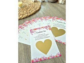 Stírací los - oranžovo-růžový design