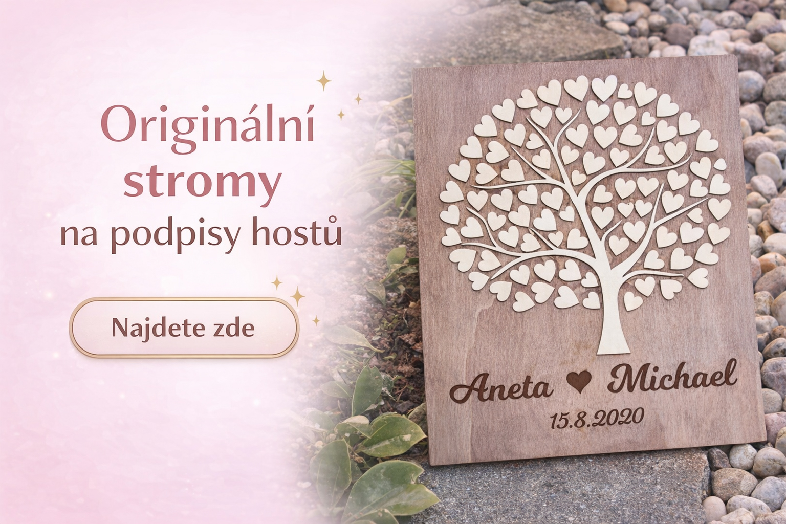 Svatební stromy na podpisy hostů