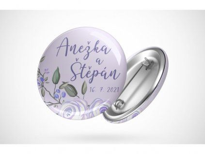 svatebni placka kreslene ruze