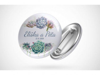 svatebni placka sukulenty