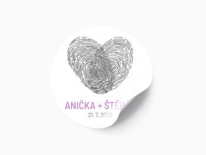svatebni nalepka s otisky
