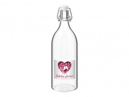 svatebni lahev s etiketou ptacci