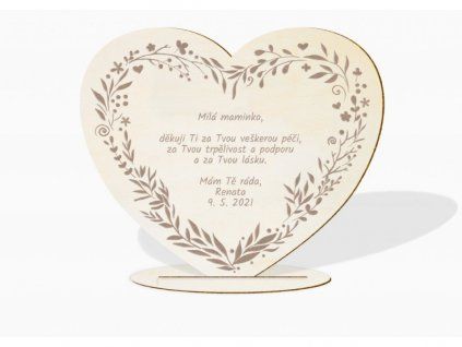 drevene podekovani venec se stojankem