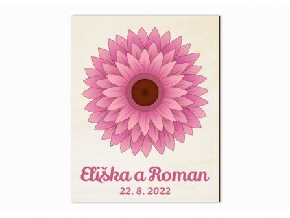 dreveny svatebni strom gerbera