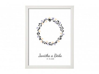 svatebni strom na otisky venec