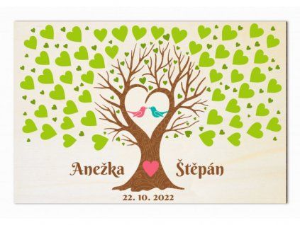 svatebni strom barevna srdce