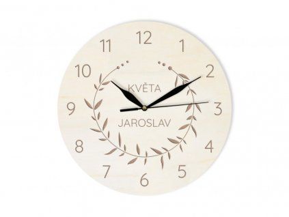 nastenne hodiny kruh s listy