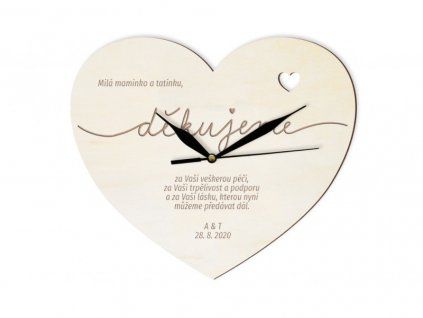 nastenne hodiny podekovani srdce