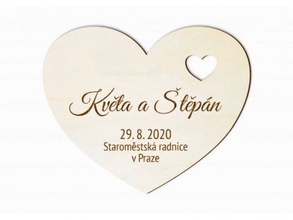 svatebni magnet srdce s vyrezem