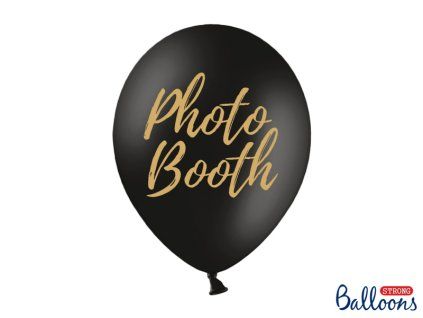 cerny balonek s napisem photo booth
