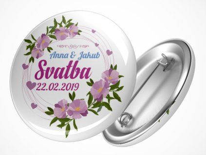 svatebni placka srdce s kvety