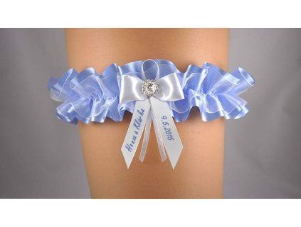 1055 modry podvazek se stuhou