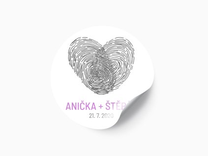 1653 svatebni nalepka s otisky
