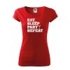 Dámské tričko eat sleep party repeat (4)