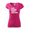 Dámské tričko eat sleep party repeat (5)