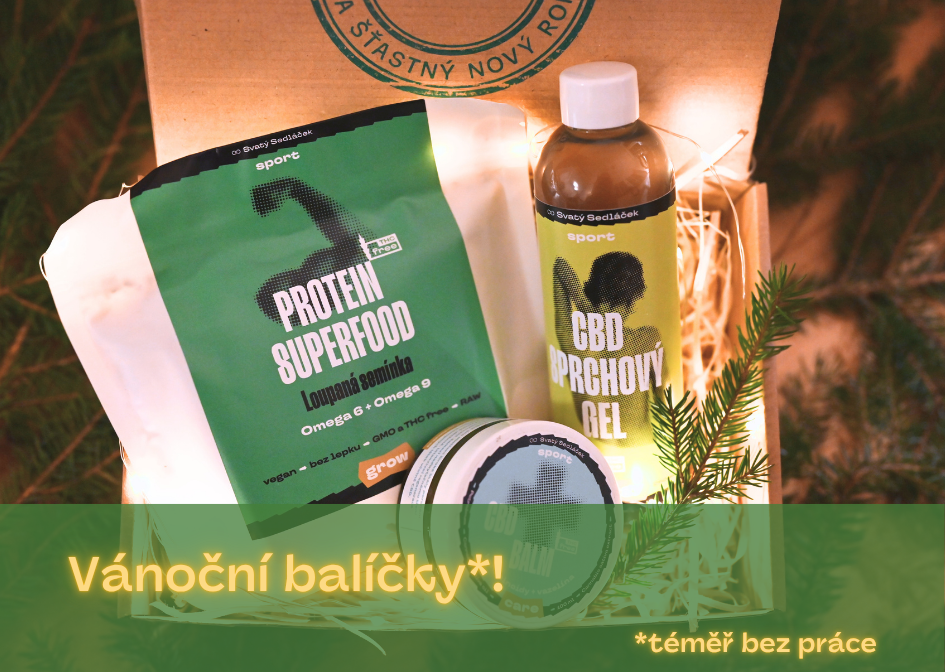 Vánoční balíček konopných produktů Svatý Sedláček