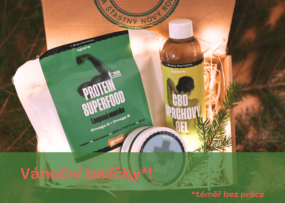 Vánoční balíček konopných produktů Svatý Sedláček