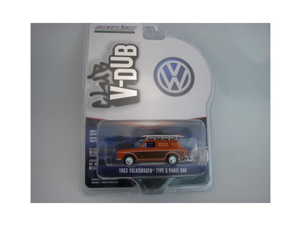 Volkswagen Type 3 Panel Van 1963 Club V-Dub série 16 1:64 Greenlight