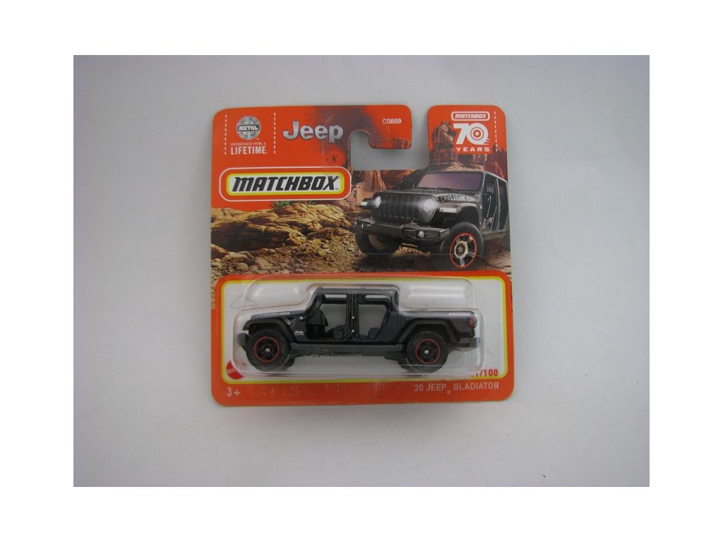 Jeep Gladiator 2020 black 70 Years Matchbox blister