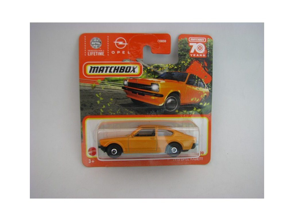 Opel Kadet 1975 Orange 70 Years Matchbox blister