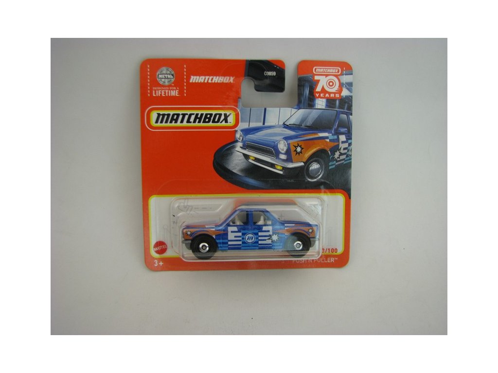 Push N Puller Blue 70 Years Matchbox blister