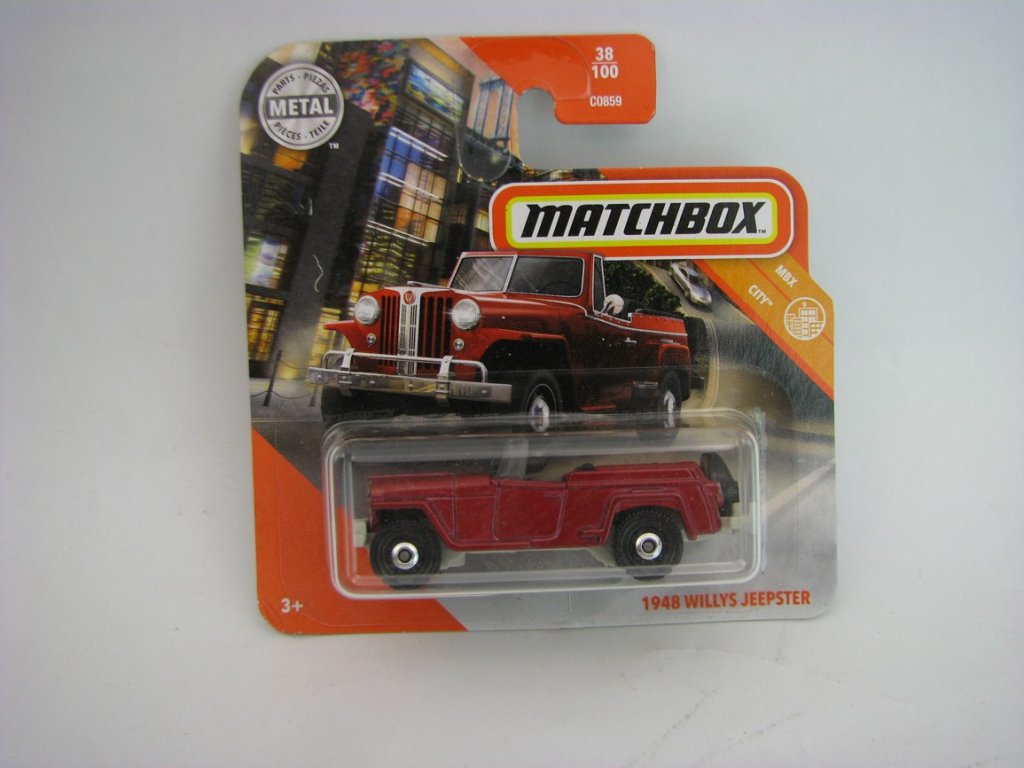 Willys Jeepster 1948 Red 38/100 Matchbox blister