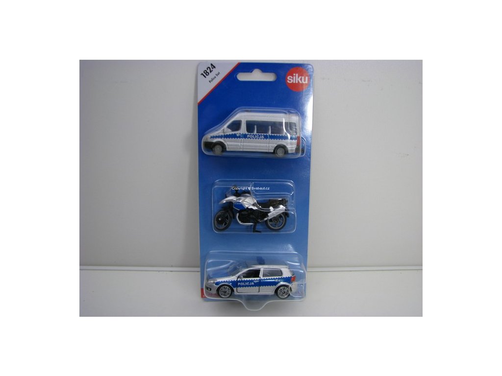 Set tří modelů Policie Polsko Siku blister 1824