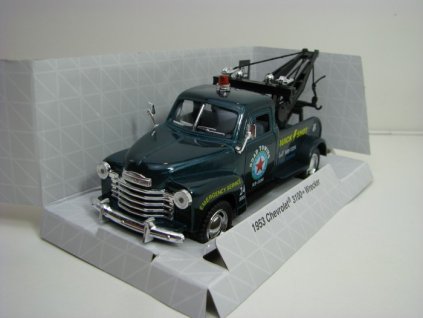 Chevrolet 3100 Wrecker 1953 Green Pull Back Kinsmart Box