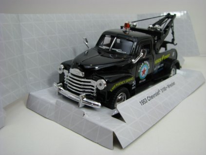Chevrolet 3100 Wrecker 1953 Black Pull Back Kinsmart Box