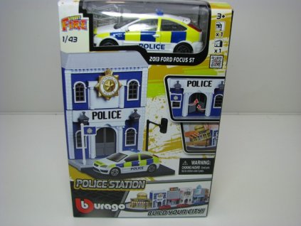 Build Your City Police Station a Ford Focus ST 1:43 Bburago