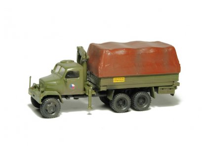 Praga V3S valník s plachtou a hydraulickou rukou stavebnice 1:87 SDV 87108