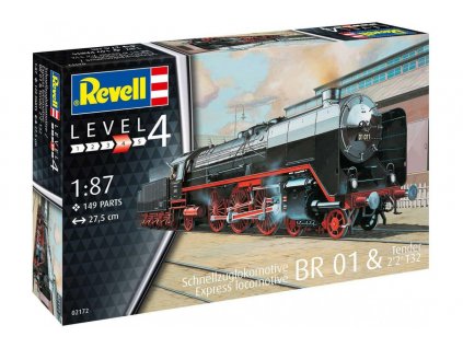 Expres lokomotiva BR01 s Tendrem T32 stavebnice 1:87 Revell 02172
