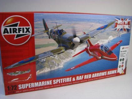 Letadla Spitfire a RAF Red Arrows Hawk stavebnice 1:72 Airfix A50187