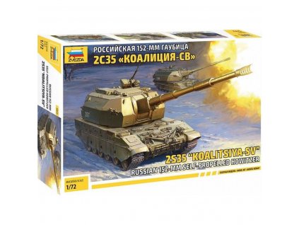 Tank 2S35 Koalitsiya-SV Self-Propelled Howitzer stavebnice 1:72 Zvezda 5055