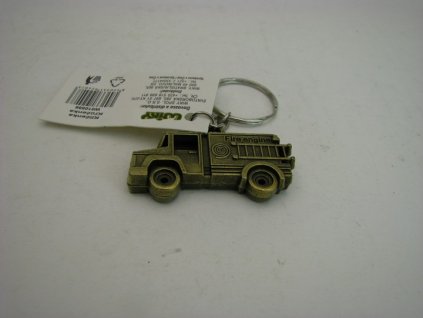 Přívěsek na klíče - klíčenka Hasičské auto žluté 5 cm kov Wiky
