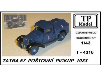Tatra 57 Poštovní Pick up 1933 resinová stavebnice 1:43 TP model