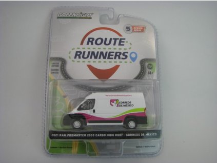 Dodge Ram Promaster 2500 Cargo High Roof Correos de Mexico 1:64 Greenlight Route Runners