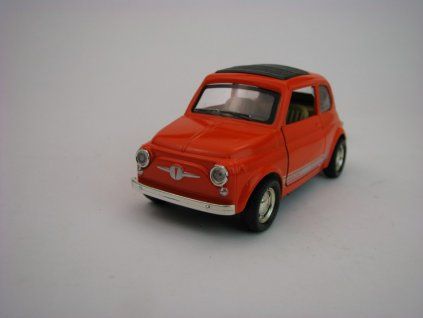Fiat 500 11 cm Oranžový Pull back