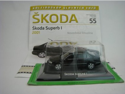 Časopis s modelem Škoda Superb I 2001 Black 1:43 Atlas DeAgostini