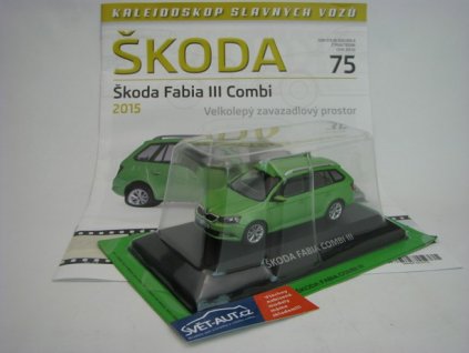 Časopis s modelem Škoda Fabia Combi III 2015 Green 1:43 Atlas DeAgostini