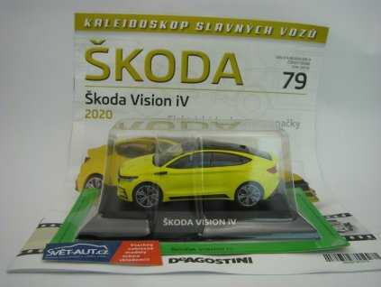 Časopis 79 s modelem Škoda Vision iV Yellow 1:43 Atlas Deagostini