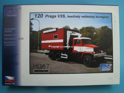 Praga V3S hasičský velitelský kontejner 1:87 SDV 120