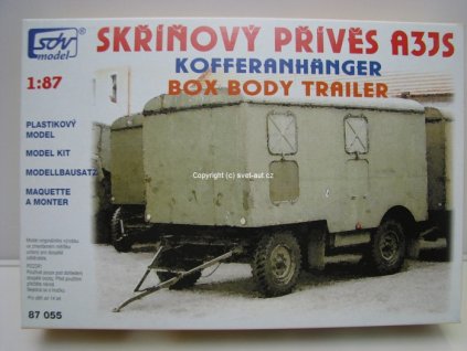 Skříňový přívěs A3JS Box body trailer 1:87 SDV 87055