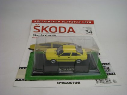 Časopis s modelem Škoda Garde 1981 Yellow 1:43 Atlas DeAgostini