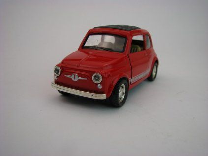 Fiat 500 11 cm Červený Pull back